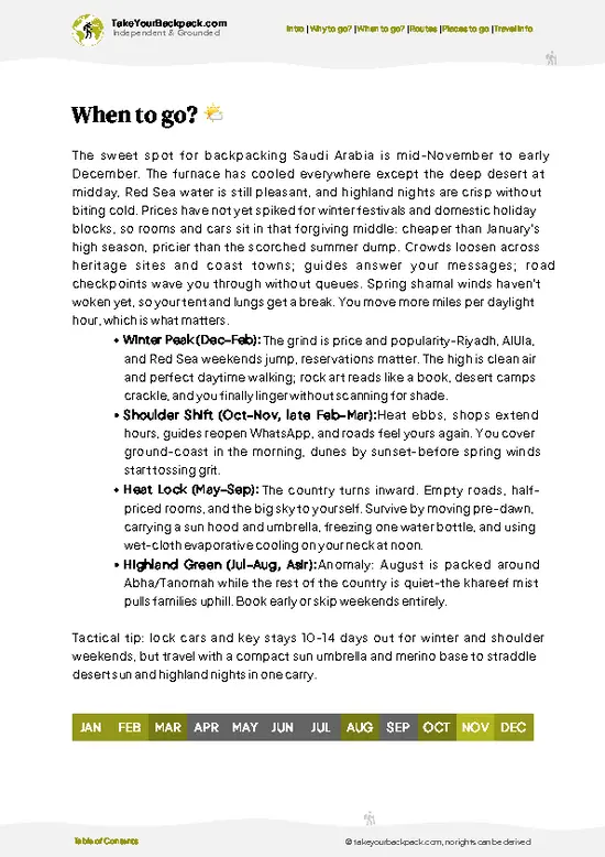 example page 3 from our offline Travel Guide for Saudi Arabia